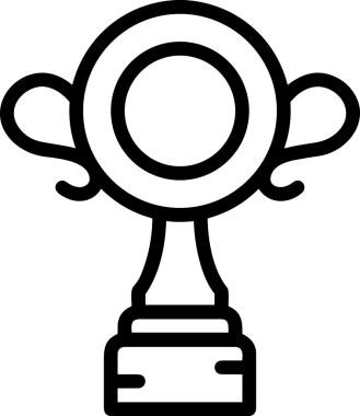 Kazanan Siyah ve Beyaz Logo Simgesi Markalaşma ve Tasarım için PNG Biçiminde