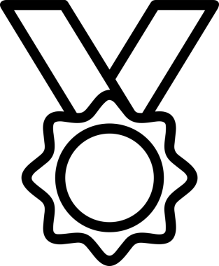 Kazanan Siyah ve Beyaz Logo Simgesi Markalaşma ve Tasarım için PNG Biçiminde