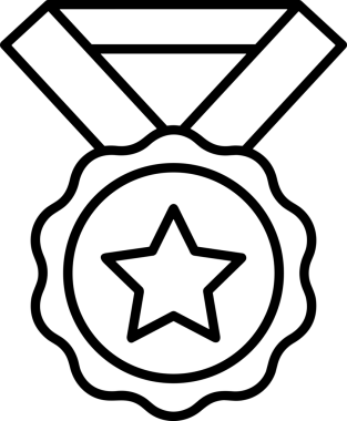 Kazanan Siyah ve Beyaz Logo Simgesi Markalaşma ve Tasarım için PNG Biçiminde