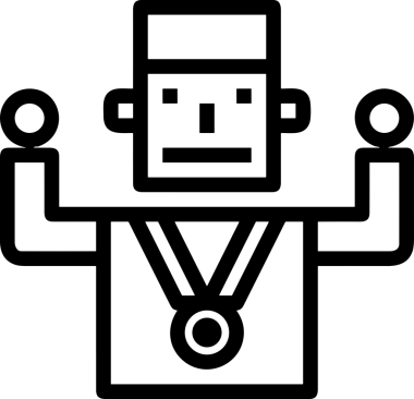 Kazanan Siyah ve Beyaz Logo Simgesi Markalaşma ve Tasarım için PNG Biçiminde