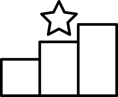 Kazanan Siyah ve Beyaz Logo Simgesi Markalaşma ve Tasarım için PNG Biçiminde