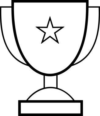 Kazanan Siyah ve Beyaz Logo Simgesi Markalaşma ve Tasarım için PNG Biçiminde