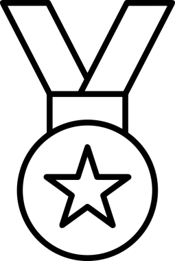 Kazanan Siyah ve Beyaz Logo Simgesi Markalaşma ve Tasarım için PNG Biçiminde