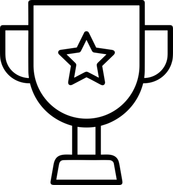 Kazanan Siyah ve Beyaz Logo Simgesi Markalaşma ve Tasarım için PNG Biçiminde