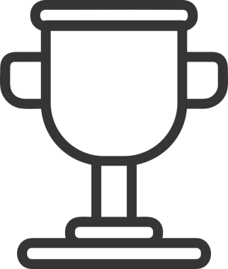 Kazanan Siyah ve Beyaz Logo Simgesi Markalaşma ve Tasarım için PNG Biçiminde