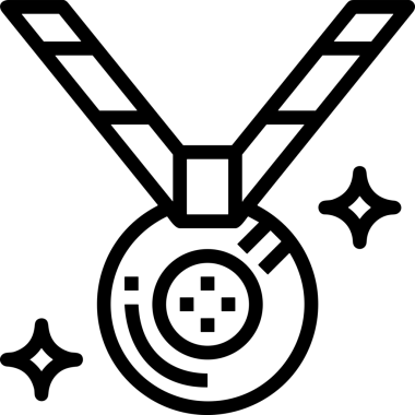 Kazanan Siyah ve Beyaz Logo Simgesi Markalaşma ve Tasarım için PNG Biçiminde