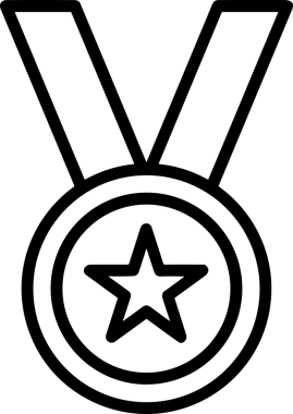 Kazanan Siyah ve Beyaz Logo Simgesi Markalaşma ve Tasarım için PNG Biçiminde