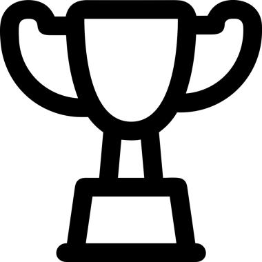 Kazanan Siyah ve Beyaz Logo Simgesi Markalaşma ve Tasarım için PNG Biçiminde