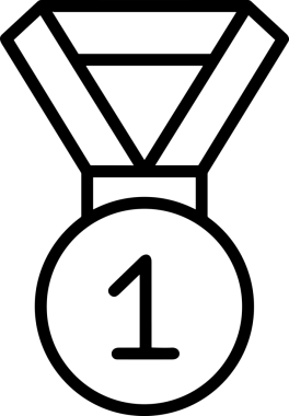 Kazanan Siyah ve Beyaz Logo Simgesi Markalaşma ve Tasarım için PNG Biçiminde