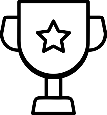 Kazanan Siyah ve Beyaz Logo Simgesi Markalaşma ve Tasarım için PNG Biçiminde