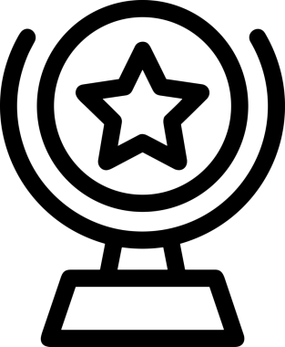 Kazanan Siyah ve Beyaz Logo Simgesi Markalaşma ve Tasarım için PNG Biçiminde