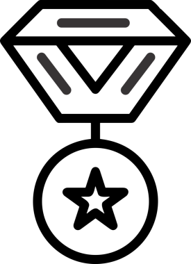 Kazanan Siyah ve Beyaz Logo Simgesi Markalaşma ve Tasarım için PNG Biçiminde