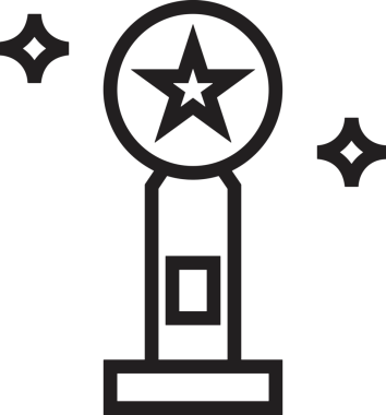 Kazanan Siyah ve Beyaz Logo Simgesi Markalaşma ve Tasarım için PNG Biçiminde