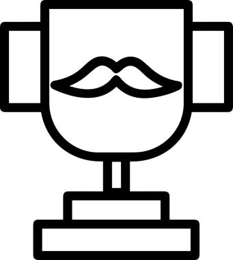 Kazanan Siyah ve Beyaz Logo Simgesi Markalaşma ve Tasarım için PNG Biçiminde