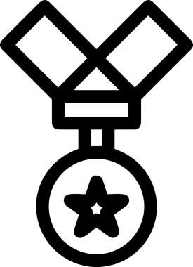 Kazanan Siyah ve Beyaz Logo Simgesi Markalaşma ve Tasarım için PNG Biçiminde