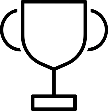 Kazanan Siyah ve Beyaz Logo Simgesi Markalaşma ve Tasarım için PNG Biçiminde