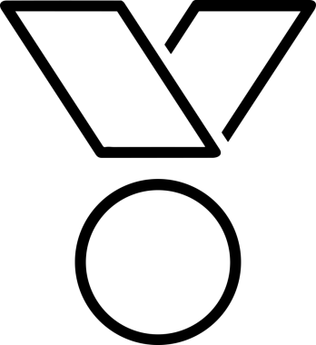 Kazanan Siyah ve Beyaz Logo Simgesi Markalaşma ve Tasarım için PNG Biçiminde