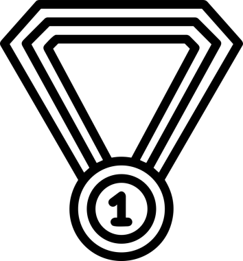 Kazanan Siyah ve Beyaz Logo Simgesi Markalaşma ve Tasarım için PNG Biçiminde