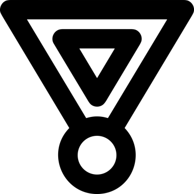 Kazanan Siyah ve Beyaz Logo Simgesi Markalaşma ve Tasarım için PNG Biçiminde