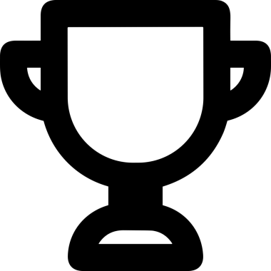 Kazanan Siyah ve Beyaz Logo Simgesi Markalaşma ve Tasarım için PNG Biçiminde