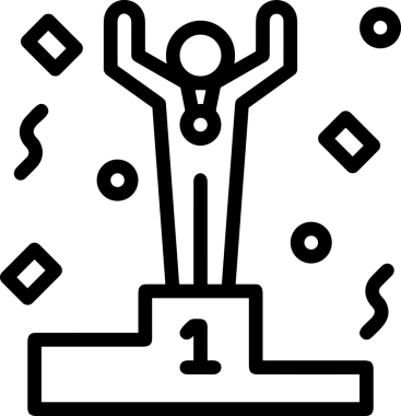 Kazanan Siyah ve Beyaz Logo Simgesi Markalaşma ve Tasarım için PNG Biçiminde