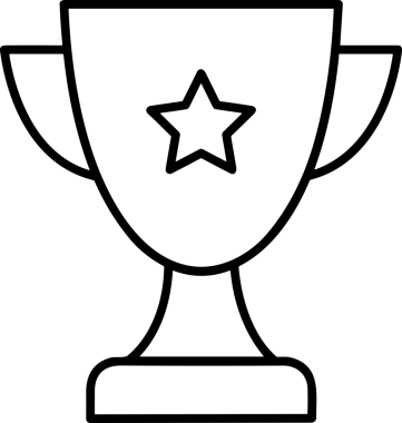 Kazanan Siyah ve Beyaz Logo Simgesi Markalaşma ve Tasarım için PNG Biçiminde