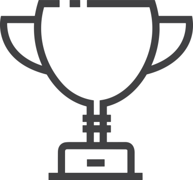 Kazanan Siyah ve Beyaz Logo Simgesi Markalaşma ve Tasarım için PNG Biçiminde