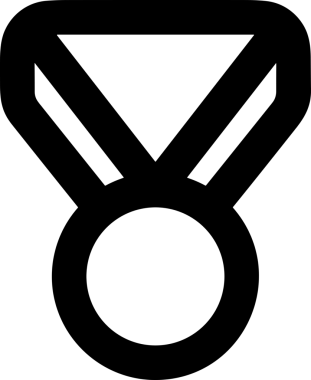 Kazanan Siyah ve Beyaz Logo Simgesi Markalaşma ve Tasarım için PNG Biçiminde
