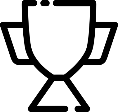 Kazanan Siyah ve Beyaz Logo Simgesi Markalaşma ve Tasarım için PNG Biçiminde