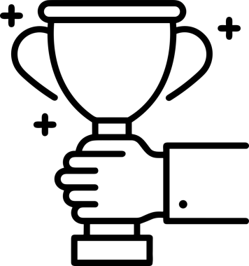 Kazanan Siyah ve Beyaz Logo Simgesi Markalaşma ve Tasarım için PNG Biçiminde