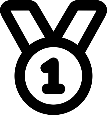 Kazanan Siyah ve Beyaz Logo Simgesi Markalaşma ve Tasarım için PNG Biçiminde