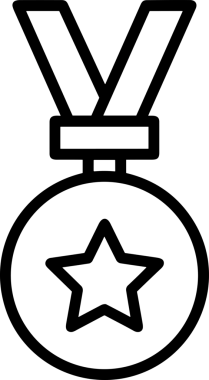 Kazanan Siyah ve Beyaz Logo Simgesi Markalaşma ve Tasarım için PNG Biçiminde