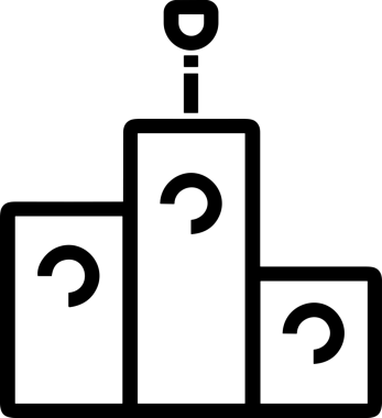 Kazanan Siyah ve Beyaz Logo Simgesi Markalaşma ve Tasarım için PNG Biçiminde