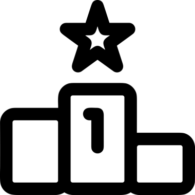 Kazanan Siyah ve Beyaz Logo Simgesi Markalaşma ve Tasarım için PNG Biçiminde