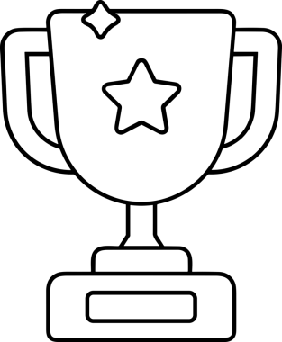 Kazanan Siyah ve Beyaz Logo Simgesi Markalaşma ve Tasarım için PNG Biçiminde