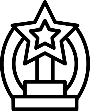 Kazanan Siyah ve Beyaz Logo Simgesi Markalaşma ve Tasarım için PNG Biçiminde