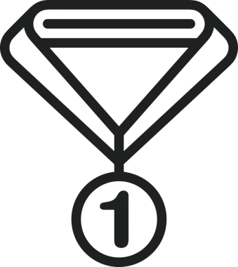Kazanan Siyah ve Beyaz Logo Simgesi Markalaşma ve Tasarım için PNG Biçiminde