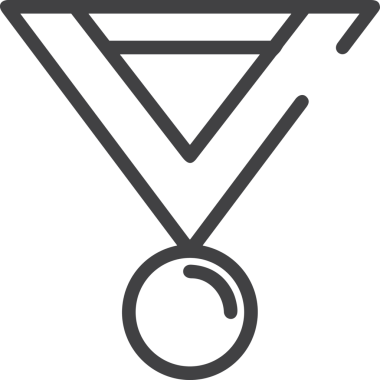 Kazanan Siyah ve Beyaz Logo Simgesi Markalaşma ve Tasarım için PNG Biçiminde