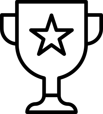 Kazanan Siyah ve Beyaz Logo Simgesi Markalaşma ve Tasarım için PNG Biçiminde