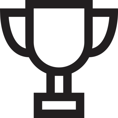 Kazanan Siyah ve Beyaz Logo Simgesi Markalaşma ve Tasarım için PNG Biçiminde