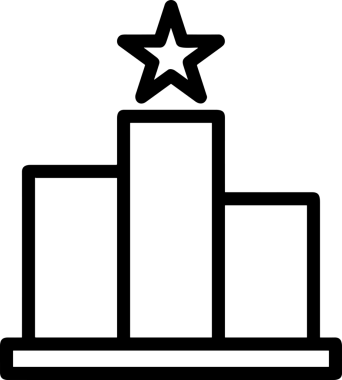 Kazanan Siyah ve Beyaz Logo Simgesi Markalaşma ve Tasarım için PNG Biçiminde