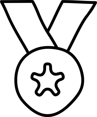 Kazanan Siyah ve Beyaz Logo Simgesi Markalaşma ve Tasarım için PNG Biçiminde