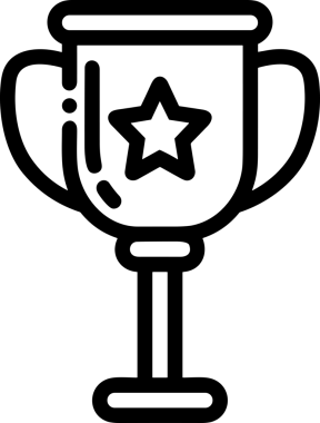 Kazanan Siyah ve Beyaz Logo Simgesi Markalaşma ve Tasarım için PNG Biçiminde