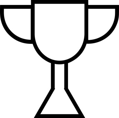 Kazanan Siyah ve Beyaz Logo Simgesi Markalaşma ve Tasarım için PNG Biçiminde