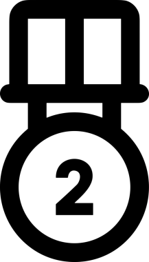 Kazanan Siyah ve Beyaz Logo Simgesi Markalaşma ve Tasarım için PNG Biçiminde