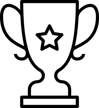 Kazanan Siyah ve Beyaz Logo Simgesi Markalaşma ve Tasarım için PNG Biçiminde