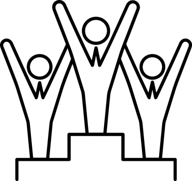 Kazanan Siyah ve Beyaz Logo Simgesi Markalaşma ve Tasarım için PNG Biçiminde