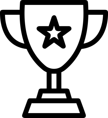 Kazanan Siyah ve Beyaz Logo Simgesi Markalaşma ve Tasarım için PNG Biçiminde