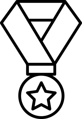 Kazanan Siyah ve Beyaz Logo Simgesi Markalaşma ve Tasarım için PNG Biçiminde