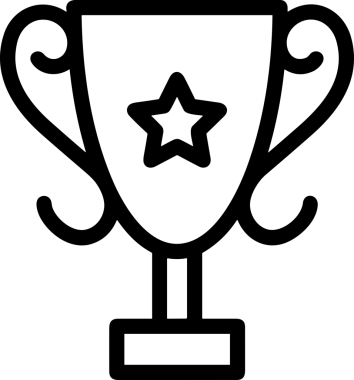 Kazanan Siyah ve Beyaz Logo Simgesi Markalaşma ve Tasarım için PNG Biçiminde